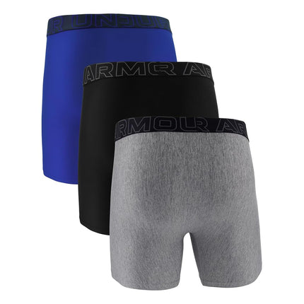 Under Armour mens Multi-pack Performance Tech Mesh Boxerjock Brief, 6" Inseam, All-day Comfort, Steel Htr/Black/Royal, 5XL