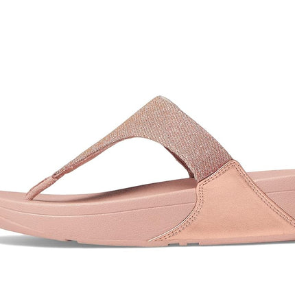 FitFlop Women's, Lulu Shimmerlux Thong Sandal, Rose Gold, 3 UK