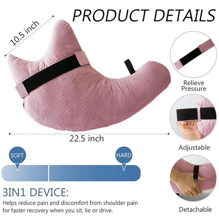 Post Shoulder Surgery Pillow with Strap for Rotator Cuff and Arm Support