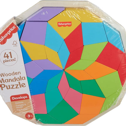 Fisher-Price Wood Preschool Toy Mandala Puzzle wit