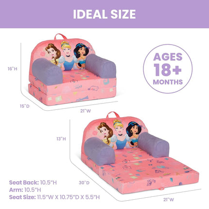 Delta Children - Disney Princess Cozee Buddy Flip-Out Kids Chair, Pink