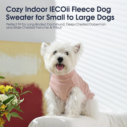 IECOii 2 Pack 3XL Dog Sweater - Fleece Pullover Vest for Large Breeds, Warm Stretchy Fall Winter Coat with Leash Hole, Labrador Retriever, ‌American Bulldog(Size XXXL, Rose Red & Dusty Pink)