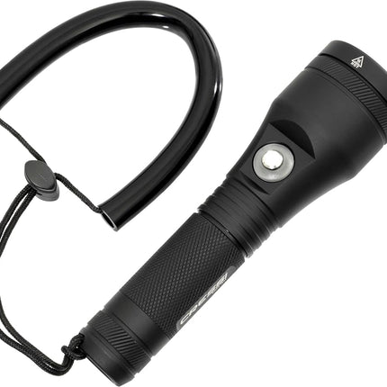 Cressi Astra 1200 Torch Black - High Luminosity Rechargeable LED Underwater Torch 1200 Lumen Waterproof IPX8 100m, Unisex Black and Compact for Diving, Fishing, Aquatic Explorations