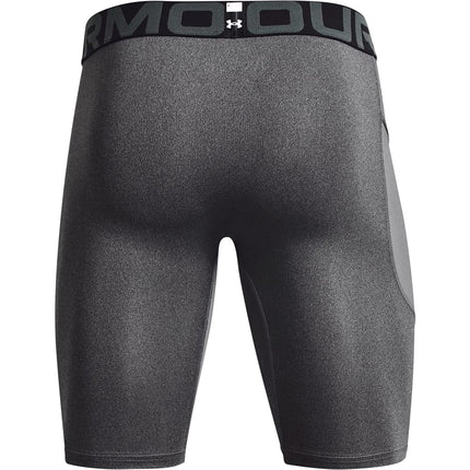Under Armour Men's Standard HeatGear Long Shorts, Carbon Heather (090)/White, XX-Large Tall