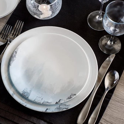 Corelle Tranquil Reflection Chip & Break resistant 12Pc Dinner Set, Service For 4, Blue, Grey