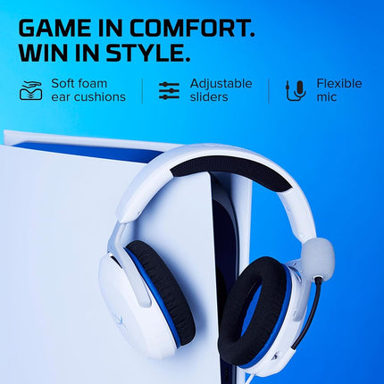 HyperX Cloud Stinger 2 Core Blanc - Casque Gaming pour PlayStation, PS5, PS4, confort léger, haut-parleurs de 40 mm, commandes audio faciles d'accès