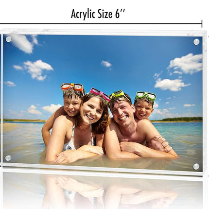 Americanflat 4x6 Acrylic Picture Frame - Double Sided Frames with Magnetic Corners - Transparent Acrylic Frames for Desk or Tabletop Display - 4x6 Picture Frame with Microfiber Cloth Included