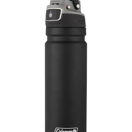 Botella de agua Coleman FreeFlow AutoSeal de acero inoxidable, 710 ml, Negra