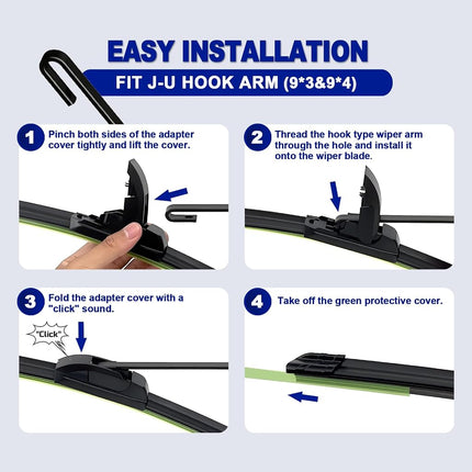 EMITHSUN OEM QUALITY 26" + 18" Premium All-Seasons Durable Stable And Quiet Windshield Wiper Blades(Set of 2)