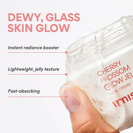 INNISFREE Cherry Blossom Glow Jelly Cream with Niacinamide, Korean Hydrating moisturiser for Smooth, Radiant Skin