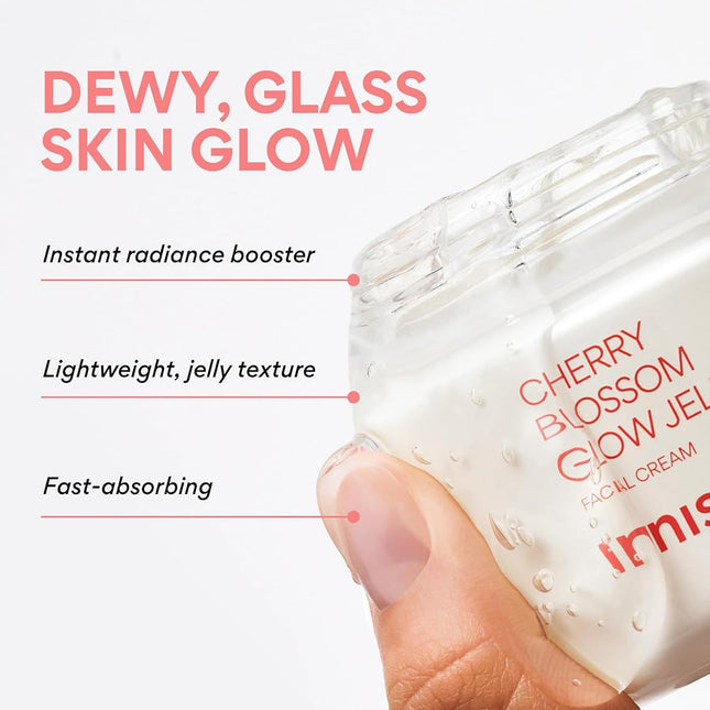 INNISFREE Cherry Blossom Glow Jelly Cream with Niacinamide, Korean Hydrating moisturiser for Smooth, Radiant Skin
