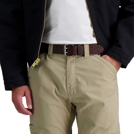 Dickies Men's Double Prong Fully Adjustable Leather Belt, Brown, 1X (42-44)