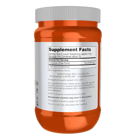 NOW Sports L-Arginine Powder, 1-Pound