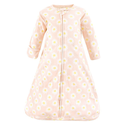Hudson Baby BabyCotton Long-Sleeve Wearable Sleeping Bag, Sack, Blanket, Lemon Daisy Long Sleeve, 18-24 Months
