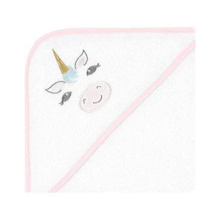 Hudson Baby Toalla con capucha de animales para bebé unisex, paquete de 3 y 15 toallitas, unicornio, talla única