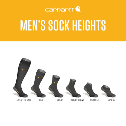 Carhartt Men's SC2252M Force® Midweight Crew Sock 2-Pack, Heather Gray, Medium