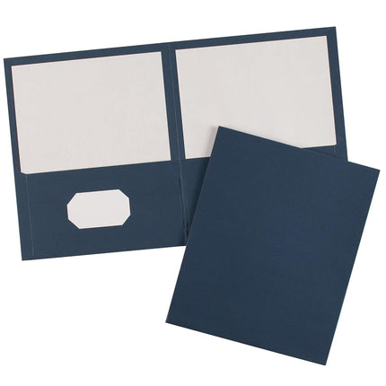 Chemises à deux pochettes Avery, Contient jusqu'à 40 feuilles, Fente pour carte de visite, Paquet de 125 chemises bleu foncé (47985)