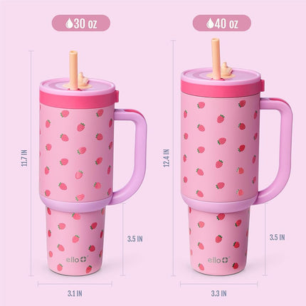 Ello Oasis 40oz Stainless Steel Tumbler - Strawberries