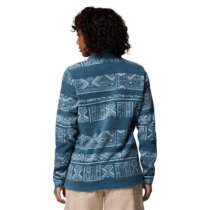 Columbia Women's Benton Springs Printed 1/2 Snap, Fleece Pull Over, Everblue Deschutes Days, M