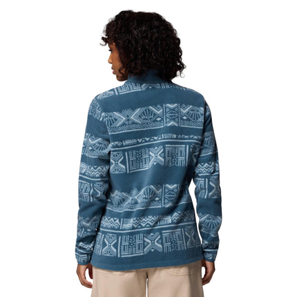 Columbia Women's Benton Springs Printed 1/2 Snap, Everblue Deschutes Days, 1x