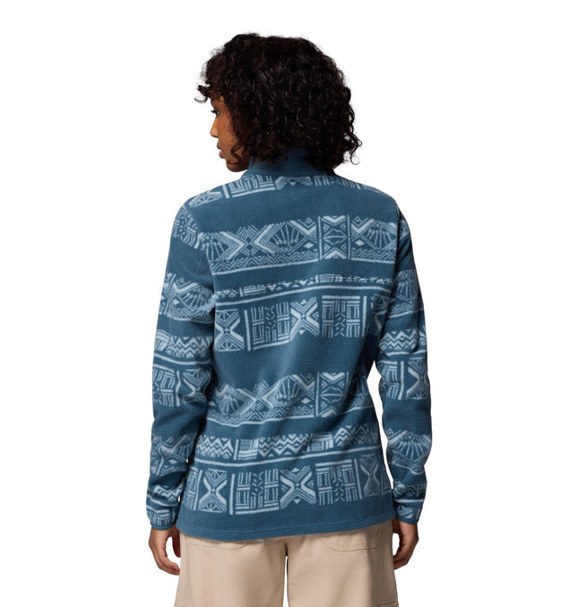 Columbia Women's Benton Springs Printed 1/2 Snap, Fleece Pull Over, Everblue Deschutes Days, M