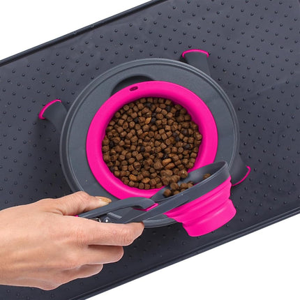 Dexas Pets Collapsible KlipScoop Collapsible Dry Dog Food Scoop and Dog Food Bag Clip, 2 Cup Capacity, Fuchsia