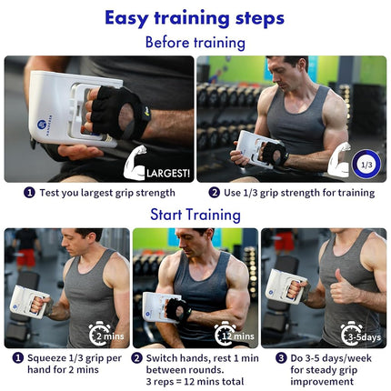 Handexer Grip Strength Tester 265lb/120kg, Digital Hand Dynamometer FDA Registered with Backlit LCD for Grip Strength Testing and Training