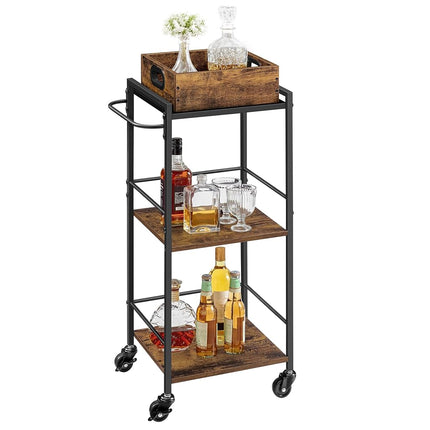 VASAGLE 3-Tier Kitchen Serving Cart with Removable