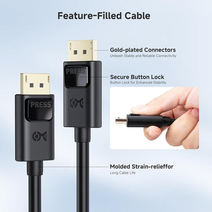 Cable Matters 32.4Gbps DisplayPort 1.4 Cable - 13ft, Support 8K 60Hz, 4K 240Hz DisplayPort Cable 1.4 with FreeSync, G-SYNC and HDR for Gaming Monitor, PC, RTX 4080/4090, RX 6800/6900