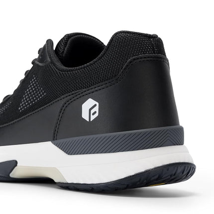FitVille Mens Wide Tennis Shoes,Breathable Badminton Shoes Cushioning Pickleball Shoes Racquet Sport Shoes|Arch Support & Wide Toe Box & Slip-Resistant Black