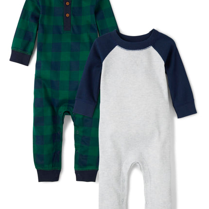 The Children's Place baby-boys Rompers 2-pack, Tid