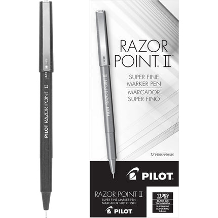 Pilot Razor Pointr II Pen, Black Ink Fountain Pen 
