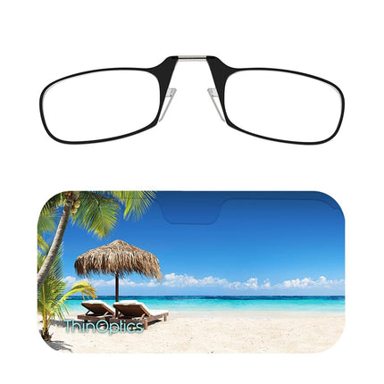 ThinOptics Universal Pod Case + Rectangular Reading Glasses, Tropical Holiday
