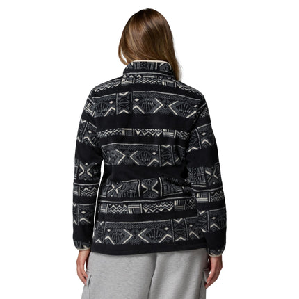 Columbia Women's Benton Springs Printed 1/2 Snap, Black Deschutes Days, 3X