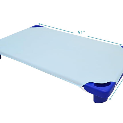 American Baby Company Juego de 10 sábanas de percal 100 % algodón para cuna estándar de guardería, azul, 23" x 51"