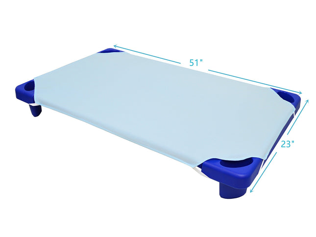 American Baby Company 10-Piece 100% Cotton Percale Standard Day Care Cot Sheet, Blue, 23" x 51"
