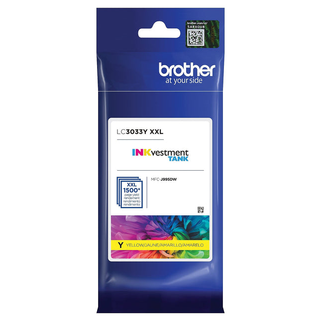 Cartucho de tinta amarillo original BROTHER LC3033Y 1 pieza – Cartuchos de tinta (Original, Amarillo, MFC-J995DW, MFC-J995DW XL, 1 pieza, rendimiento extra (súper) alto)
