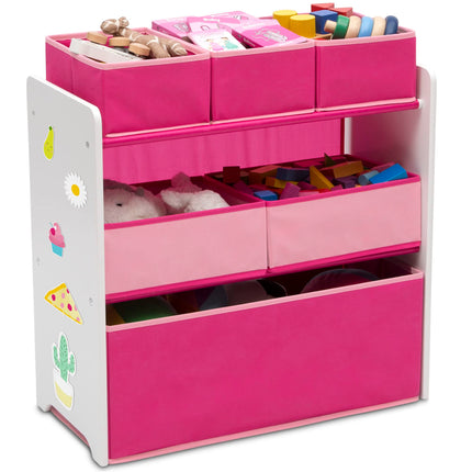 Delta Children Pink 6 Bin Storage Toy Organiser