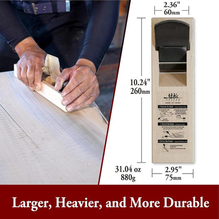 SUIZAN Kanna Japanese Wood Planer 60mm Double Blade - Hand Block Plane