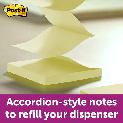 Notes Post-it 100 % recyclées, 76 mm x 76 mm, 12 Blocs, les notes adhésives préférées des Américains, Jaune Canari, se retirent proprement (R330RP-12YW)