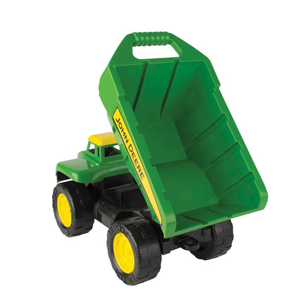 JOHN DEERE 46510 15" Big Scoop Dump Truck Sandbox Toy with Sand Tools, Green, Frustration Free Packaging
