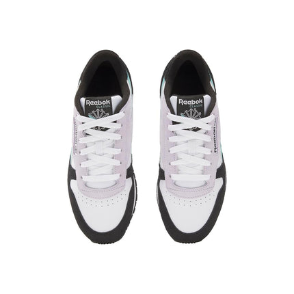 Reebok Classic Leather Sneakers for Men, White/Ai Aqua/Black, 10