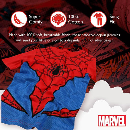 marvel womens 2-piece Snug Fit Cotton Pajama Set, Spider Costume, 6 US