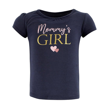 Hudson Baby Unisex Baby Camisetas de Manga Corta, Niña Mami Rosa Marino, 4T