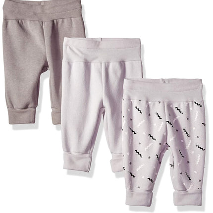 Hanes Baby Fleece Pull-on Pants, Flexy Super Soft 4-Way Sweatpants, Stretch Joggers for Babies & Toddlers, Grey/Light Grey, 0-6 Months