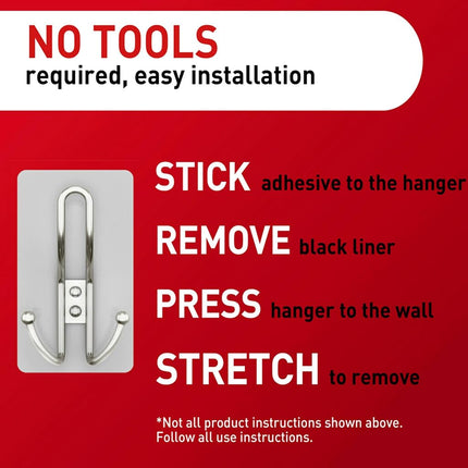 Command X-Large Satin Nickel Triple Hook, 1 Hook, 3 Strips, Damage Free Hanging Wall Hooks with Adhesive Strips, No Tools Wall Hooks for Hanging Decorations in Living Spaces