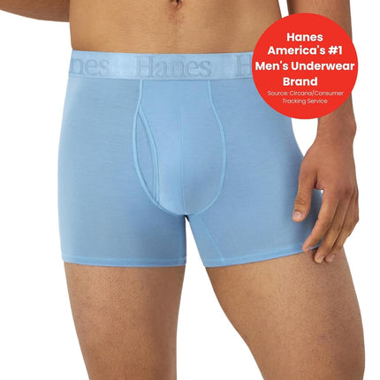Hanes Men's Originals Boxer Briefs, Supersoft Bamboo from Viscose Underwear, 3-Pack, Trunk-Blue, Green, Light Blue-3 Pack, XXL (Pack of 3)