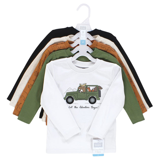 Camisetas de manga larga para bebé Hudson Baby, Aventura Animal, 5T
