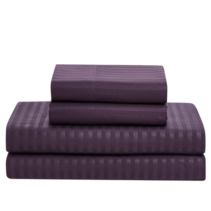 Sweet Home Collection 2 Pillowcases & 2 Shams & Bed Skirt All Season Warmth, Fine Double Brushed Microfiber/100% Fiber Fill, Dobby Purple, Queen
