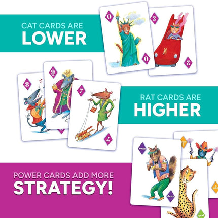 Gamewright | Rat-a-tat Cat Game | Card Game | Ages 6+ | 2-6 Players | 20 Minutes Playing Time, Multicolor, 5 Inches